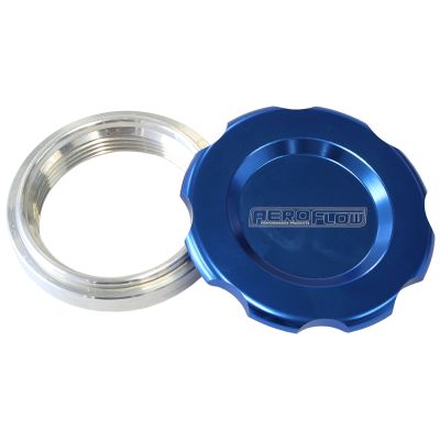 AeroFlow=Low Profile Billet Aluminum Filler Cap & Bung 2-1/2" Female weld-on bung