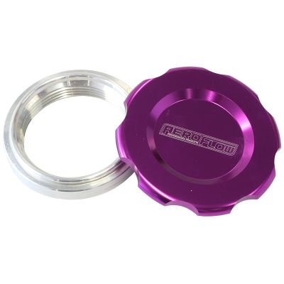 AeroFlow=Low Profile Billet Aluminium Filler Cap & Bung 2-1/2" Female weld-on bung