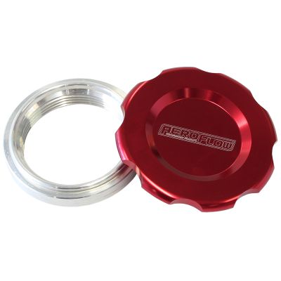 AeroFlow=Low Profile Billet Aluminum Filler Cap & Bung 2-1/2" Female weld-on bung