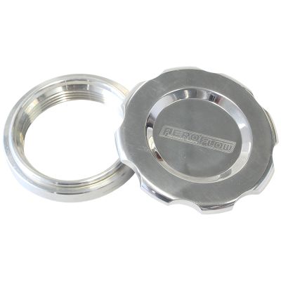 AeroFlow=Low Profile Billet Aluminum Filler Cap & Bung 3" Female weld-on bung