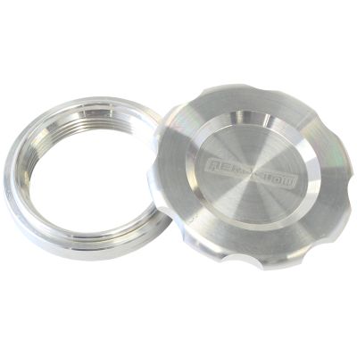 AeroFlow=Low Profile Billet Aluminium Filler Cap & Bung 3" Female weld-on bung