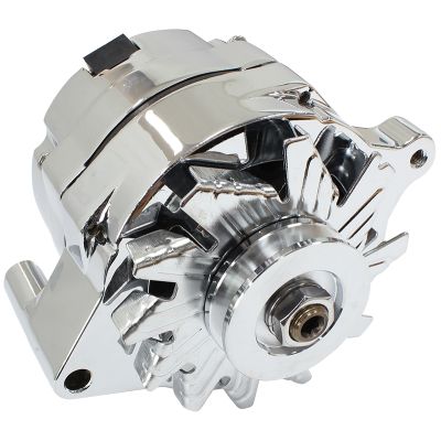 AeroFlow=Ford Alternator - Chrome Finish 140 AMP 1 Wire Internal Regulator
