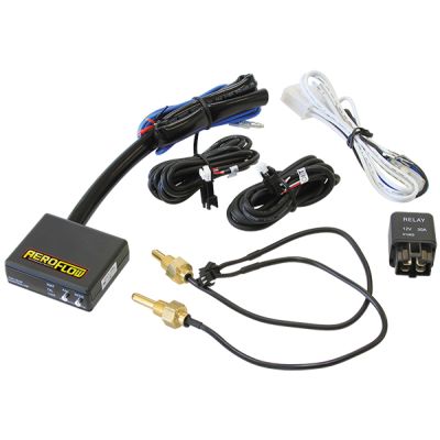 AeroFlow=Adjustable Electric Fan Controller With LED Display for Water & Oil Temperatures