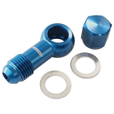 AEROFLOW = 90° Fuel Pump Banjo Kit - Blue -6AN Banjo Fitting & Cap