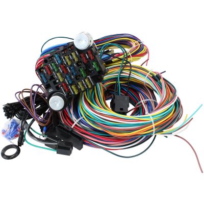 AeroFlow=Complete Universal 21 Circuit Wiring Harness Kit Complete with Standard Fuses