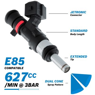 Bosch Motorsport 627cc EV14 Medium JETRONIC Fuel Injector with Extended Tip 627 cc/min