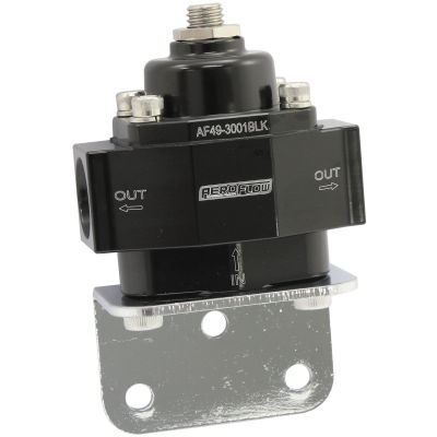 AEROFLOW = Billet 2-Port Fuel Pressure Regulator with -8 ORB Ports Black Finish