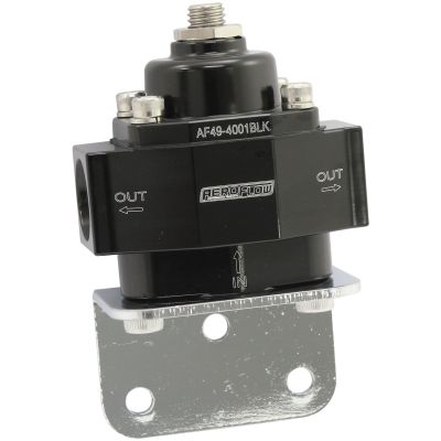 AEROFLOW = Billet 2-Port Fuel Pressure Regulator with 3/8" NPT Ports Black Finish