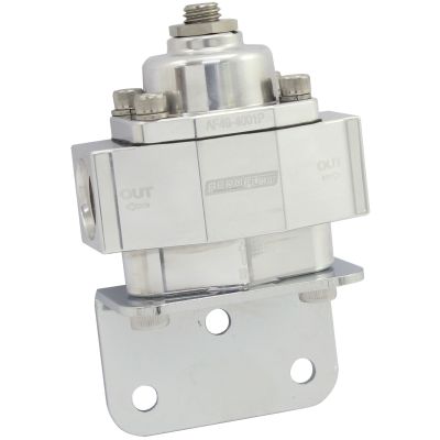 AEROFLOW = Billet 2-Port Fuel Pressure Regulator with 3/8" NPT Ports Polished Finish