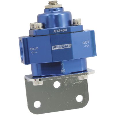 AEROFLOW = Billet 2-Port Fuel Pressure Regulator with 3/8" NPT Ports Blue Finish