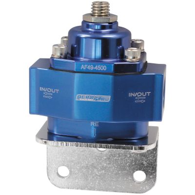 AEROFLOW = Billet Bypass Fuel Pressure Regulator 4.5-9psi Adjustable Blue Finish