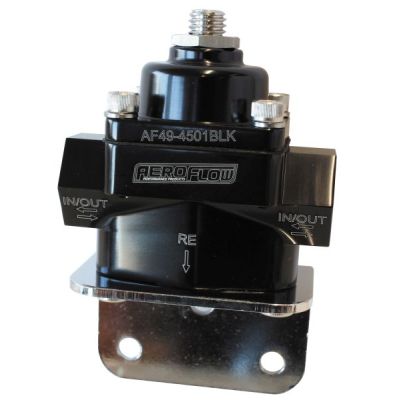 AEROFLOW = Billet Bypass Fuel Pressure Regulator 4.5 - 9psi Adjustable Black Finish