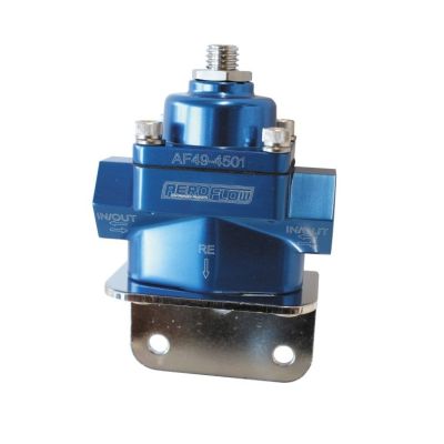 AEROFLOW = Billet Bypass Fuel Pressure Regulator 4.5-9psi Adjustable Blue Finish