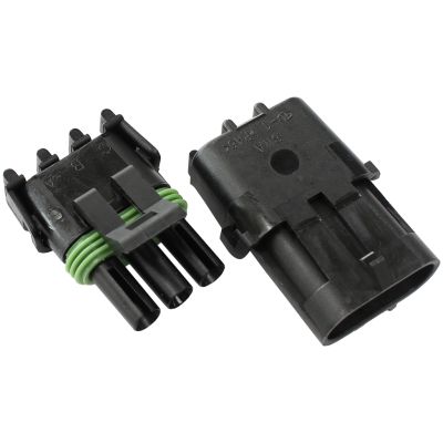 AeroFlow=Weatherpack Connector 3 Pin Connector Suit 18-20 AWG To 14-16 AWG Wire