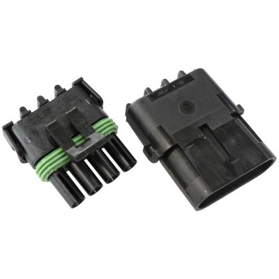 AeroFlow=Weatherpack Connector 4 Pin Connector Suit 18-20 AWG To 14-16 AWG Wire