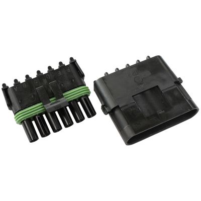 AeroFlow=Weatherpack Connector 6 Pin Connector Suit 18-20 AWG To 14-16 AWG Wire