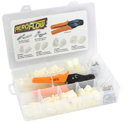 AeroFlow=Electrical Wire Connector Kit Kit Includes 1 2 3 4 Pin Connectors, Terminals