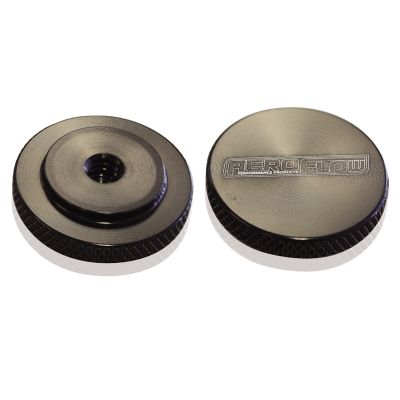 AEROFLOW=Black Billet Air Cleaner Nut Low profile 1/4" UNC