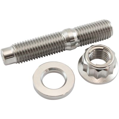 AeroFlow=M10 x 1.25mm Titanium Stud 12 Point Locking Nut and Washer Kit