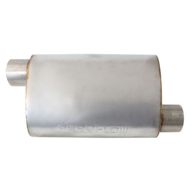 AeroFlow=5500 Series Stainless Steel 2-1/2" Offset/Offset Muffler 2-1/2" Inlet and Outlets