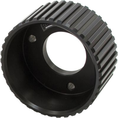AeroFlow=Crank Gilmer Pulley Black Anodised Suit SB/BB Chev With Short Water Pump