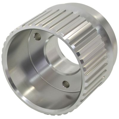 AeroFlow=Gilmer Drive Crankshaft Pulley-Silver Finish Suit SB & BB Chevy