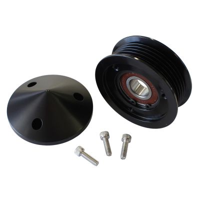 AeroFlow=Replacement GM LS Tensioner Pulley Black With Nose Cover & Bolts