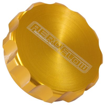 AeroFlow=2-1/2" Billet Aluminium Filler Cap 
 Gold Finish