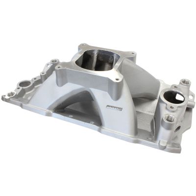 AeroFlow=SB Chev Hi-Rise Single Plane Intake Manifold Natural Cast Finish