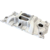 AeroFlow=SB Chev Classic Dual Plane Intake Manifold Natural Cast Finish