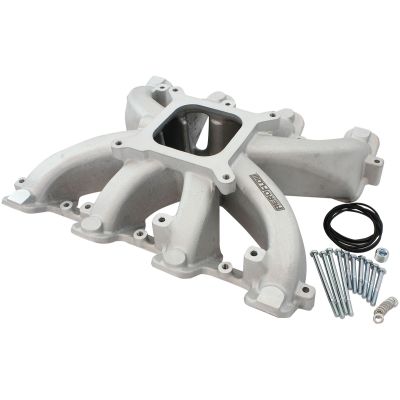 AeroFlow=GM LS Cathedral Port Carburetor Street Single Plane Non-EFI Intake Manifold