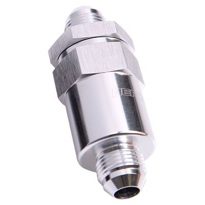 AEROFLOW = 30 Micron Billet Fuel Filter -6 AN Silver Finish 2" Length