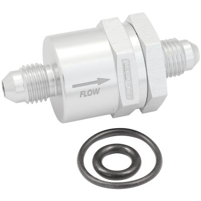 AeroFlow=Inline Check Valve -4AN 
Silver