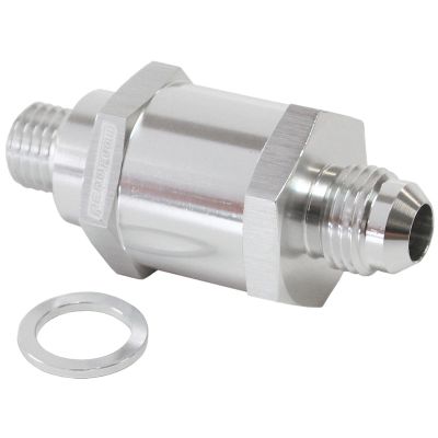 AeroFlow=EFI Fuel Pump Check Valve -6AN (M12 x 1.5mm) 
 Silver Finish