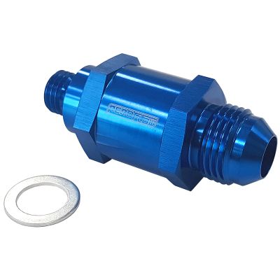 AeroFlow=EFI Fuel Pump Check Valve -6AN (M12 x 1.5mm) 
 Blue Finish