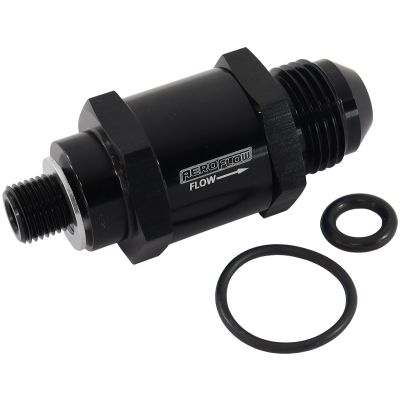 AeroFlow=EFI Fuel Pump Check Valve -6AN (M10 x 1.00mm) 
 Black Finish