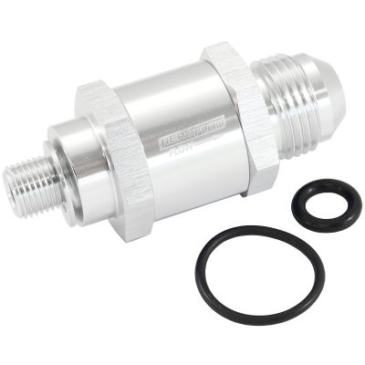 AeroFlow=EFI Fuel Pump Check Valve -6AN (M10 x 1.00mm) 
 Silver Finish