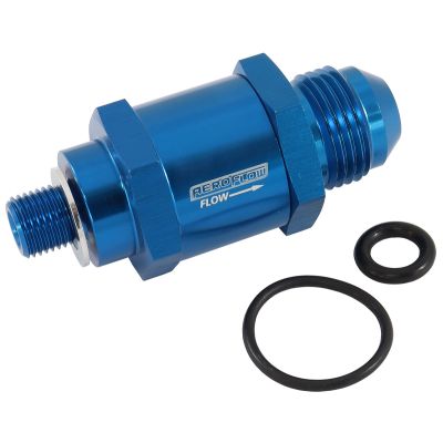 AeroFlow=EFI Fuel Pump Check Valve -8AN (M10 x 1.00mm) 
 Blue Finish