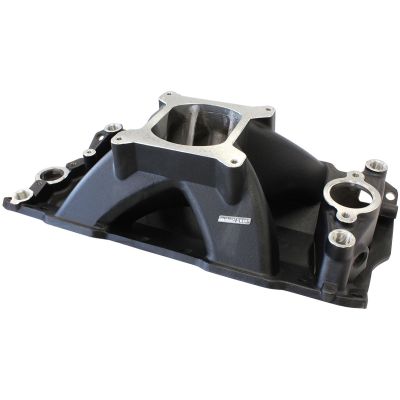 AeroFlow=SB Chev Hi-Rise Single Plane Intake Manifold Black Finish