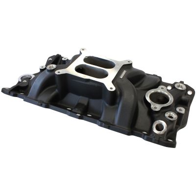 AeroFlow=SB Chev Street Dual Plane Intake Manifold Black Finish