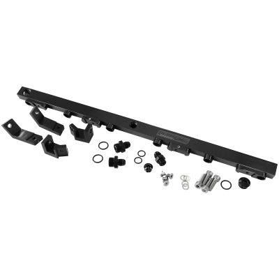 AeroFlow=Ford BA-BF Barra 4.0L DOHC Billet EFI Fuel Rail - Black Suit 14mm Full Length
