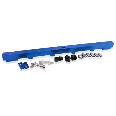 AeroFlow=Nissan RB25 Billet EFI Fuel Rail - Blue Suit 14mm 3/4" Length and Full-Length