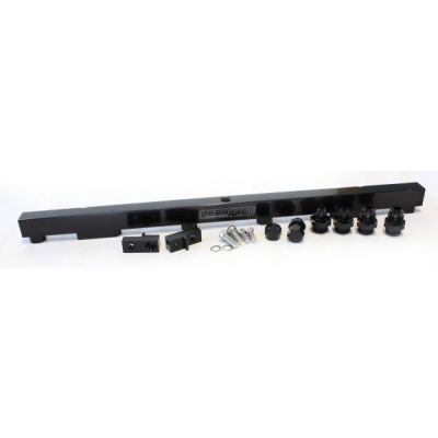 AeroFlow=Nissan RB26 Billet EFI Fuel Rail - Black Suit 14mm Full Length Fuel Injectors