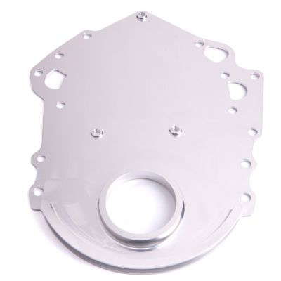 AeroFlow=Ford 302-351 Cleveland Billet Timing Cover-Silver Finish 6061-T6 CNC Machined