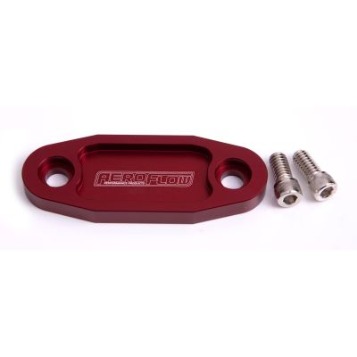 AeroFlow=Billet Fuel Pump Block-Off Plate - Red Suit Ford 302-351C