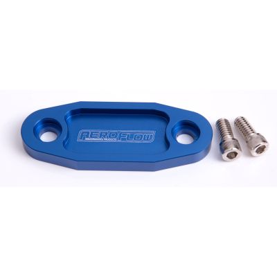 AeroFlow=Billet Fuel Pump Block-Off Plate - Blue Suit Ford 302-351C