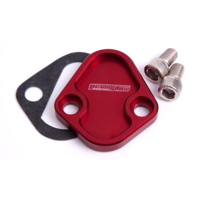 AeroFlow=Billet Fuel Pump Block-Off Plate-Red Suit BB Chev Ford 289-351W SB BB