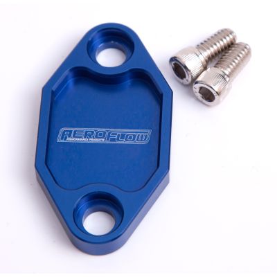 AeroFlow=Billet Fuel Pump Block-Off Plate - Blue Suit Holden