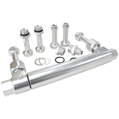 AEROFLOW = Adjustable Billet Fuel Log Silver Finish