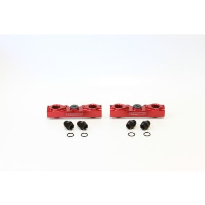 AeroFlow=Subaru EJ20 EJ25 Side Feed Billet EFI Fuel Rails - Red Suit Standard Fuel Injectors